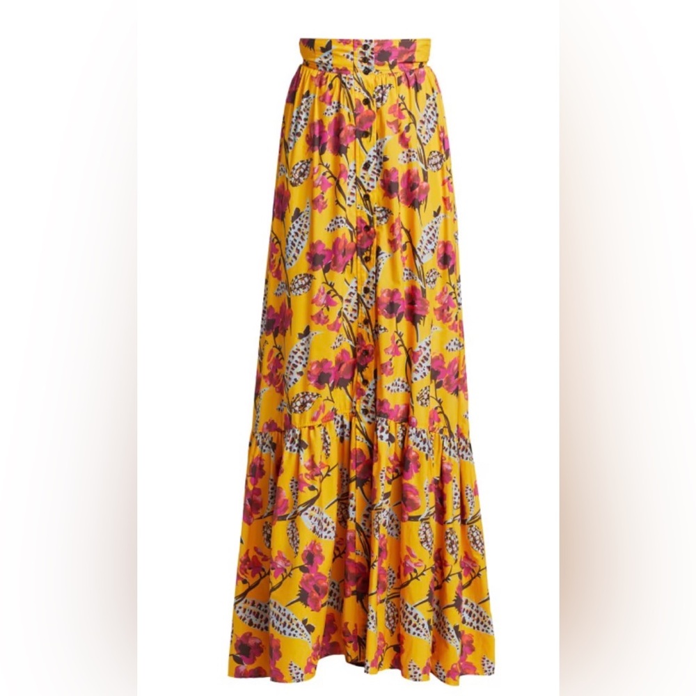 A.L.C. Lillie Printed Vibrant Floral Maxi Skirt